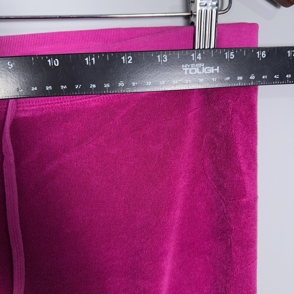 Juicy Couture Wide Leg Y2K Capri Sweatpants Womens Medium Velour Pink McBling - Picture 4 of 9
